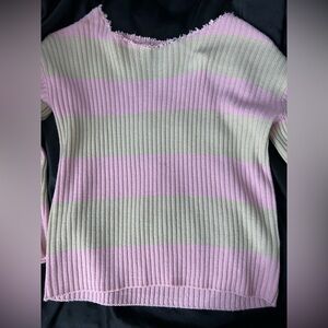 Striped Pink and Cream Sweater